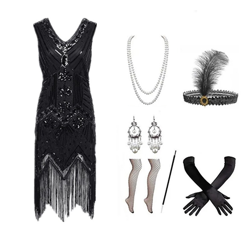 Women Accessories Kit - Conjunto de Vestido Flapper de los