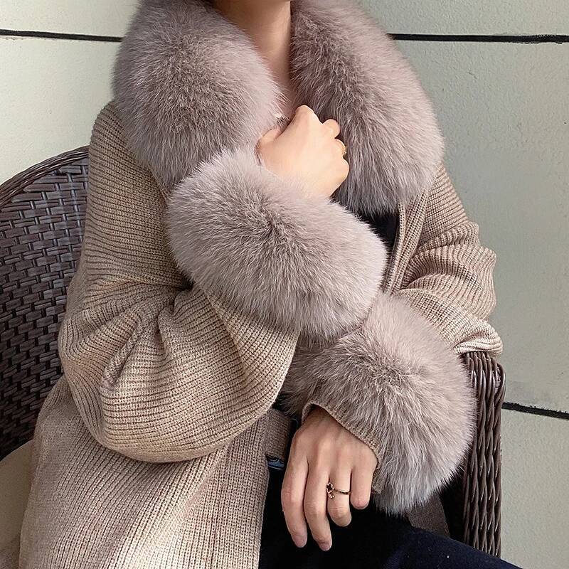 Cuello de piel de zorro Real p - Women'S Winter Accessories Set reseña y precio