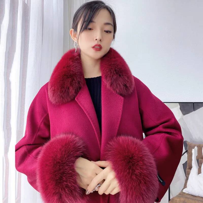 Cuello de piel de zorro Real p - Women'S Winter Accessories Set reseña y precio