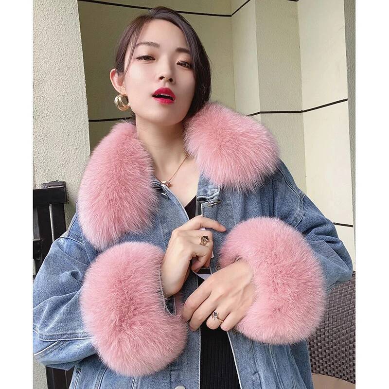Cuello de piel de zorro Real p - Women'S Winter Accessories Set reseña y precio