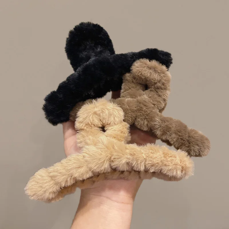 Pinza grande de pelo de felpa  - Women'S Winter Accessories Set reseña y precio