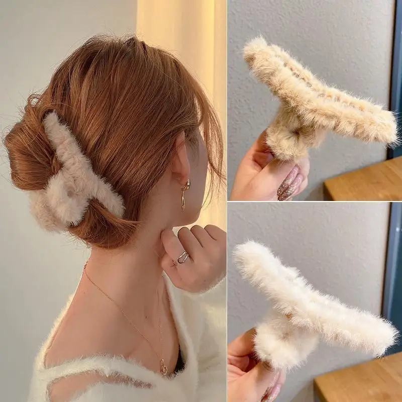Pinza grande de pelo de felpa  - Women'S Winter Accessories Set reseña y precio