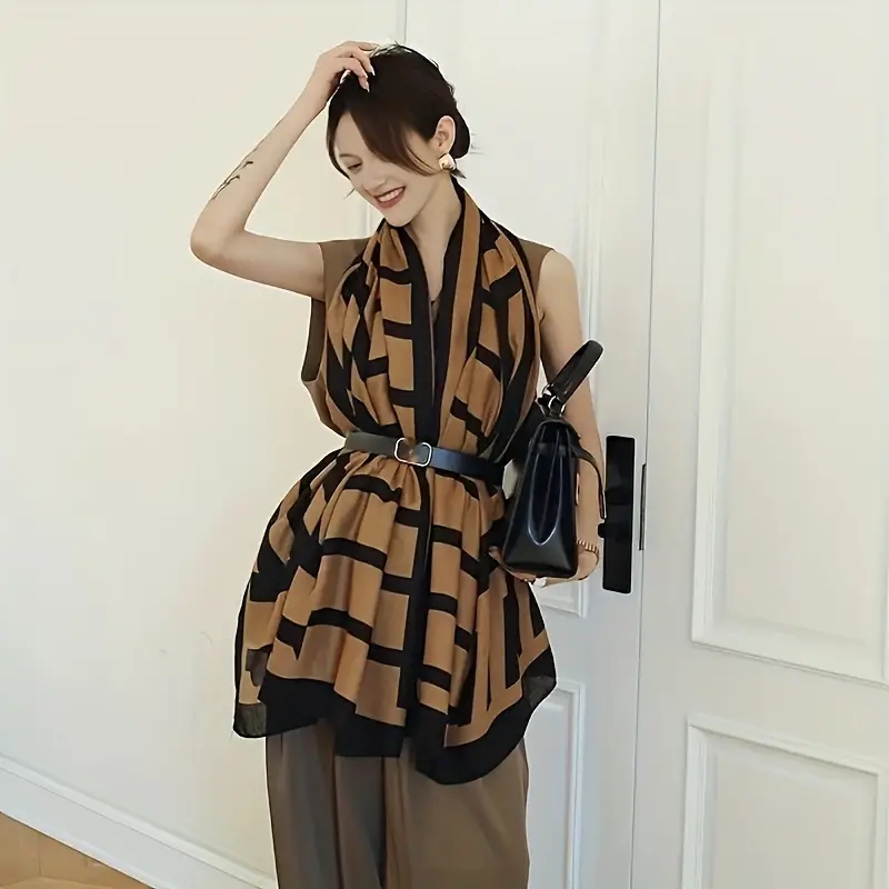 Chal ligero de lino y algodón  - Women'S Winter Accessories Set reseña y precio