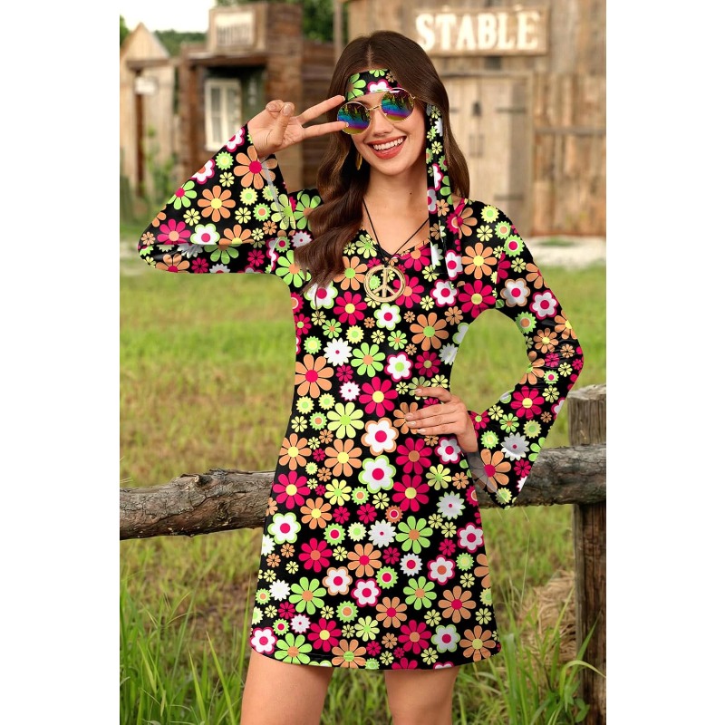 Disfraz de Hippie de los 70 pa - Women'S Accessories In The 60S reseña y precio