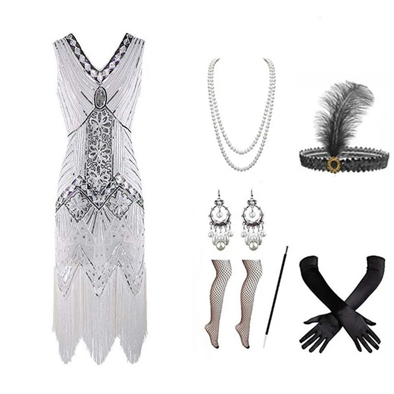 Conjunto de Vestido Flapper de - Women Accessories Kit reseña y precio