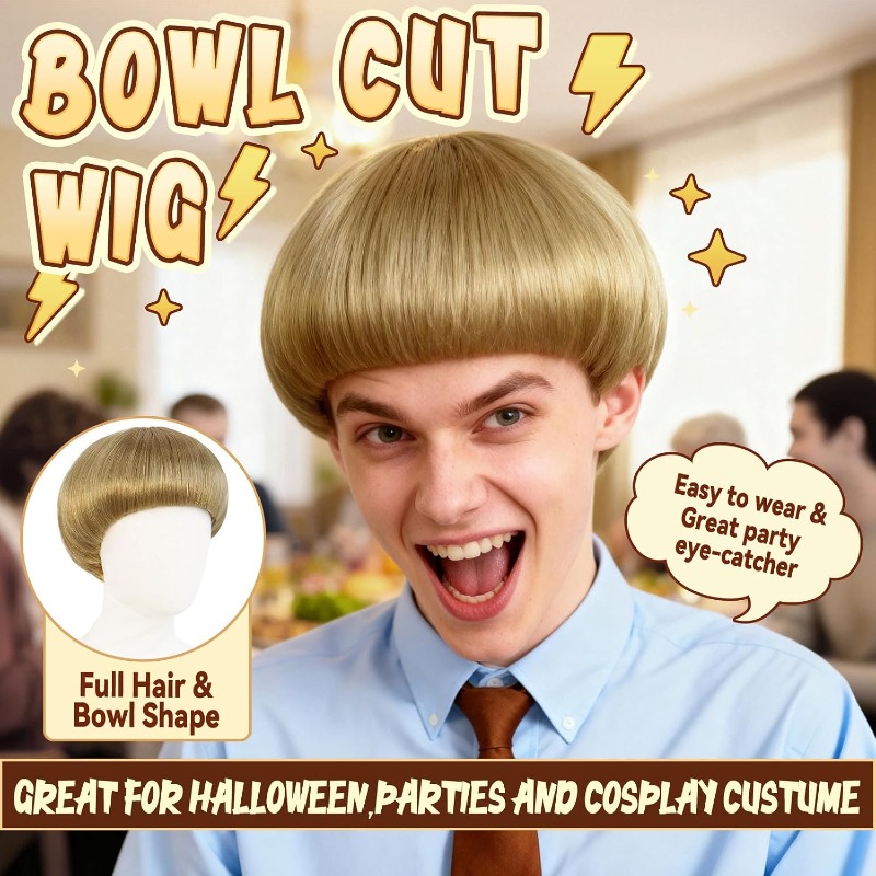 Peluca corta rubia estilo bowl - Women'S Accessories In The 60S reseña y precio